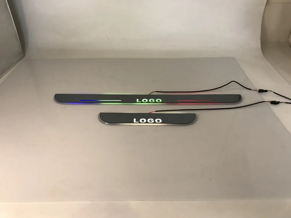 

WOOBEST acrylic led moving door scuff dynamic welcome light sill with colors changing flat plate lining strips for Rover 75 Mini