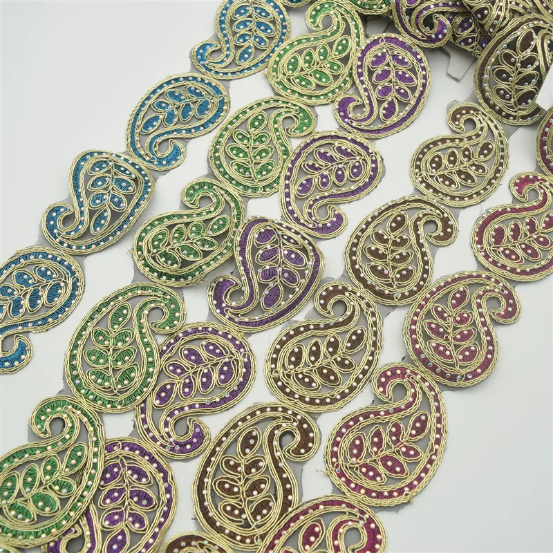 

5yards Embroidered beads rhinestone lace trim Bridal Wedding tulle Veil trim wide:5.5cm 6colors