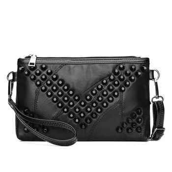 

121717 newhotstacy female fashion rivet day clutch bag women hand bag