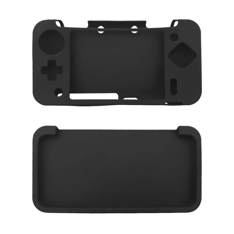 Jeebel NAND 2DS XL LL чехол игровой автомат силиконовый Полный Чехол резиновый корпус мягкий кожаный чехол ручка чехол - Цвет: Черный