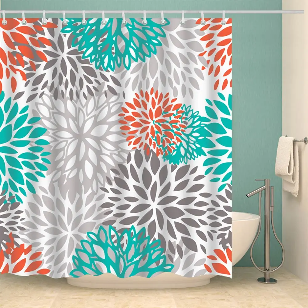 

Svetanya Waterproof Shower Curtain Geometric Printed (include 12 pcs Hooks) 180*180cm
