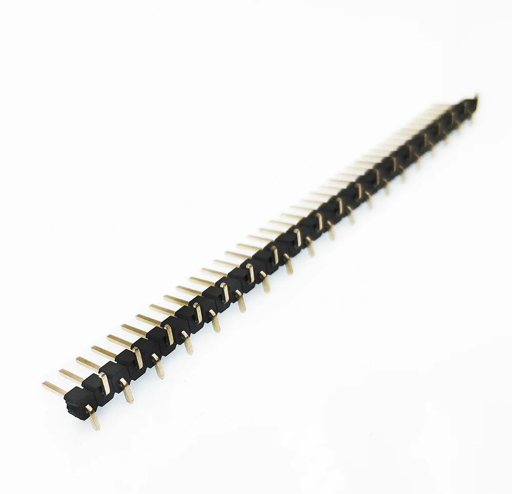 

20pcs 2.54mm Pin Header 1X40P R1 type/R2 type/SMT Board Spacer Single row single plastic Gold-plated