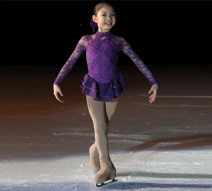 

Free shippingPurplSkating dress/Rhythmic gymnastics Acro leotard/Baton Twirling Costume Made to FiSD469