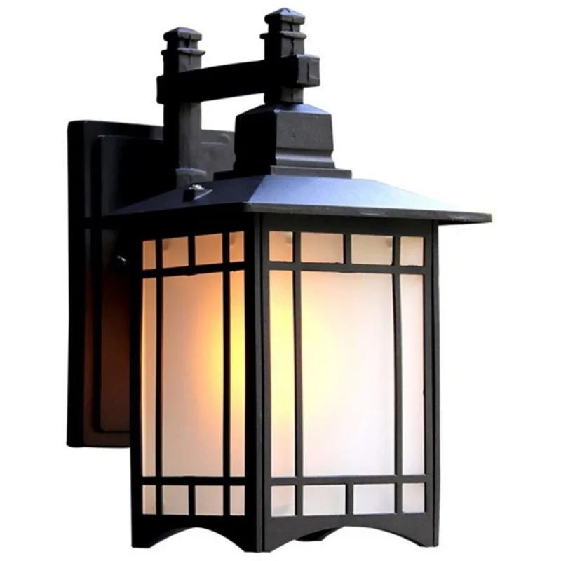 Ретро открытый освещение Настенные светильники Светильники для крыльца японский фонарь Водонепроницаемый коридор садовый настенный