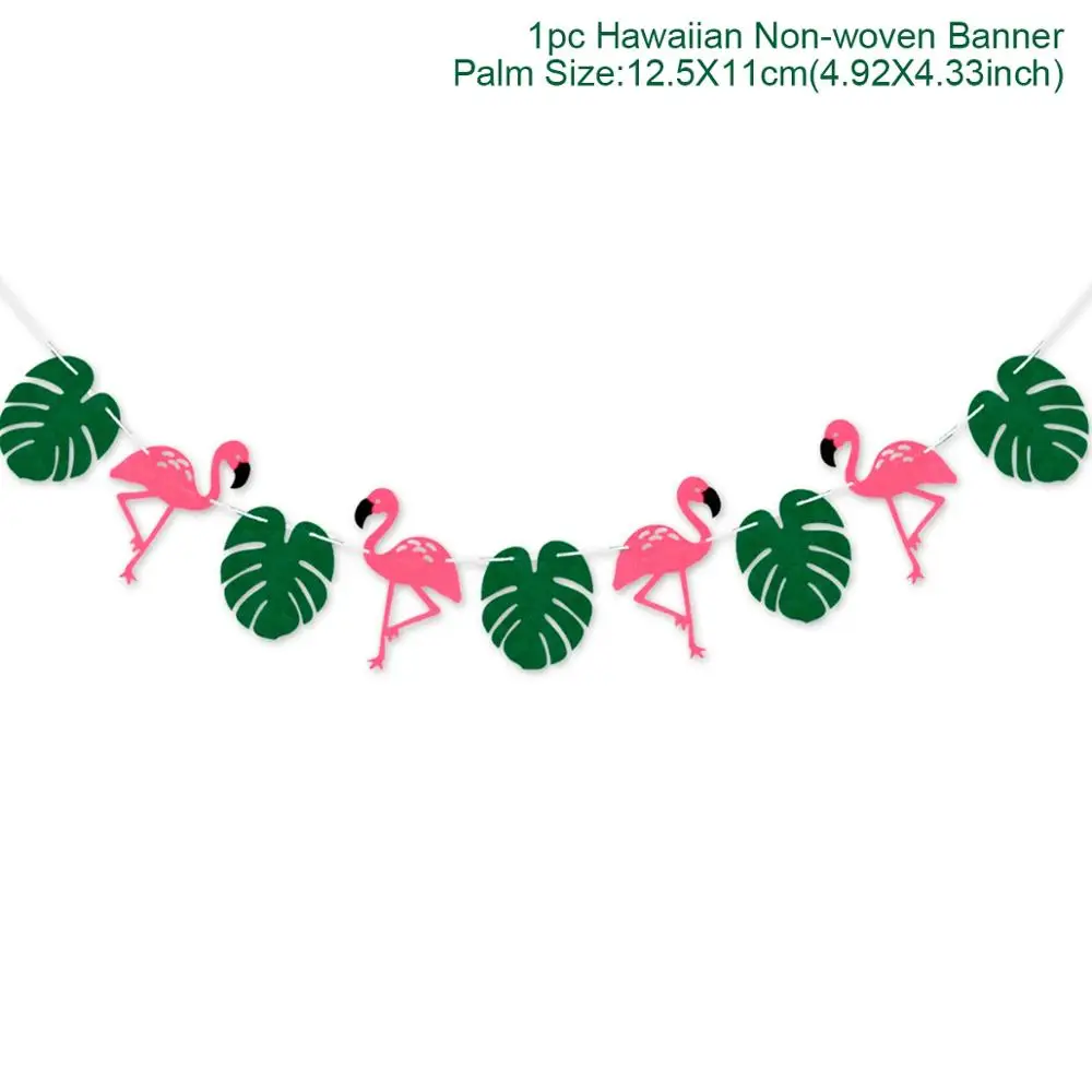 Гавайи участник Luau Фламинго вечерние декоративный, с рисунком Фламинго ананаса летняя для вечеринки, дня рождения в гавайском стиле Вечерние Свадебный декор тропический Декор - Цвет: Leaf Banner