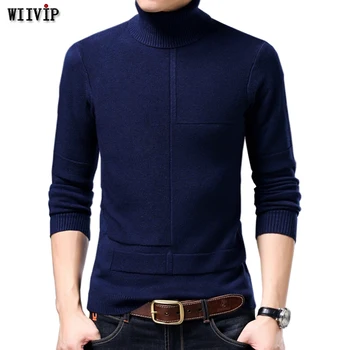 

Mens Quality Sweaters Winter Pullovers Men Brand Sweater Male Knitted Turtleneck Sweater Slim Warm Knitwear Pullovers 122