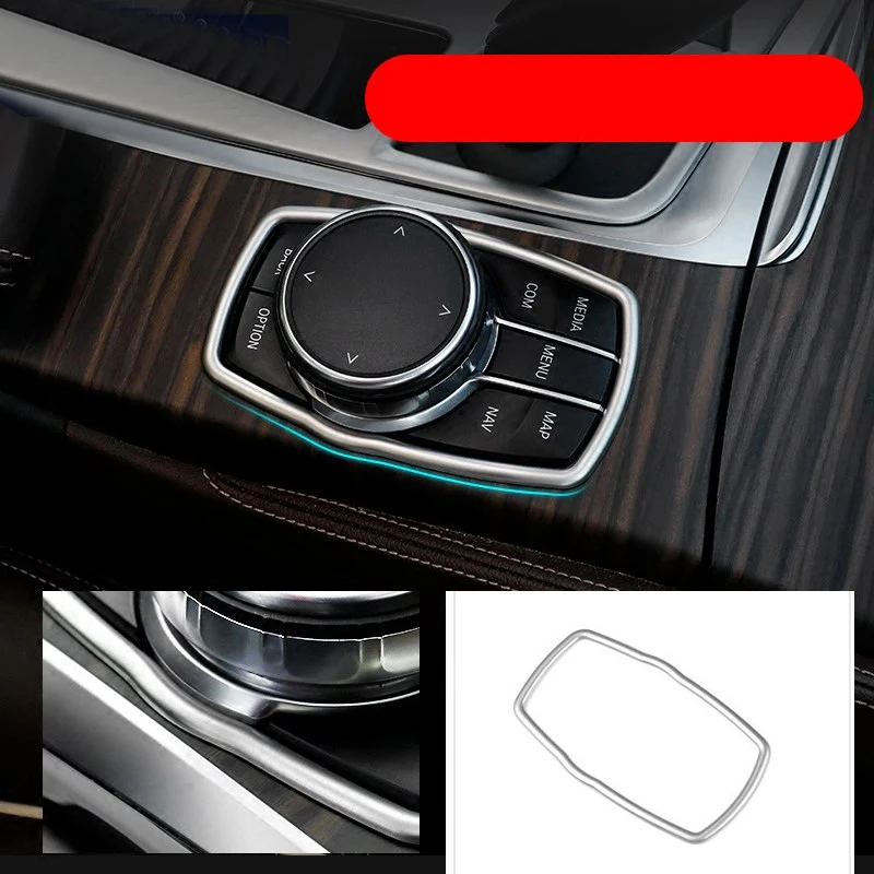 

for BMW 5 series G30 2017-2018 Aluminum Alloy Car-Styling Accessories Interior Decoration Multi-media Button Trim Frame 1pcs
