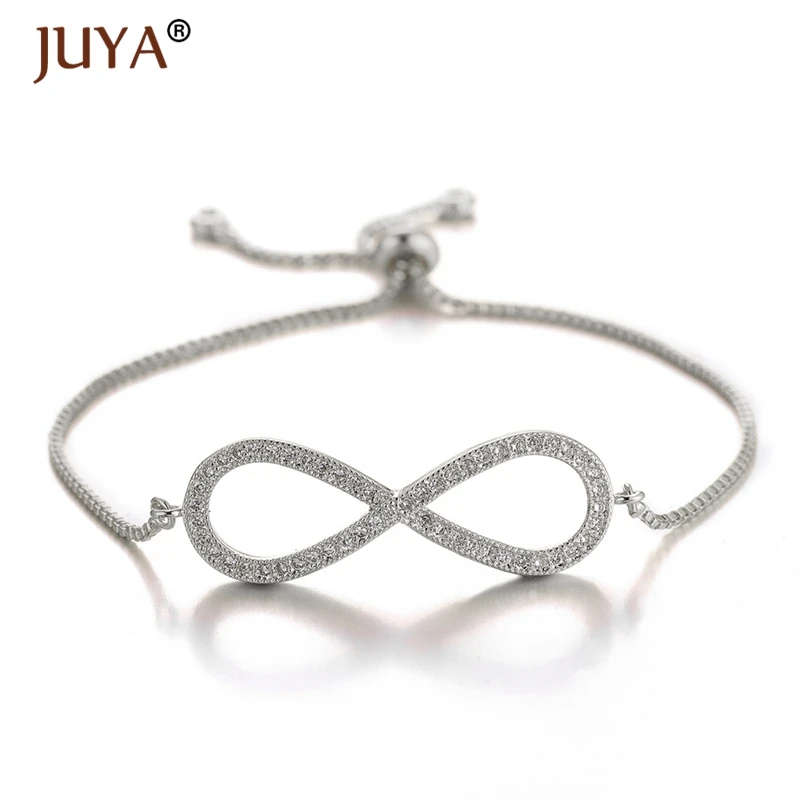 

pulseras mujer moda 2019 women's fashion copper inlaid zirconia rhinestone big infinity bracelets jewelry gift armband Femme