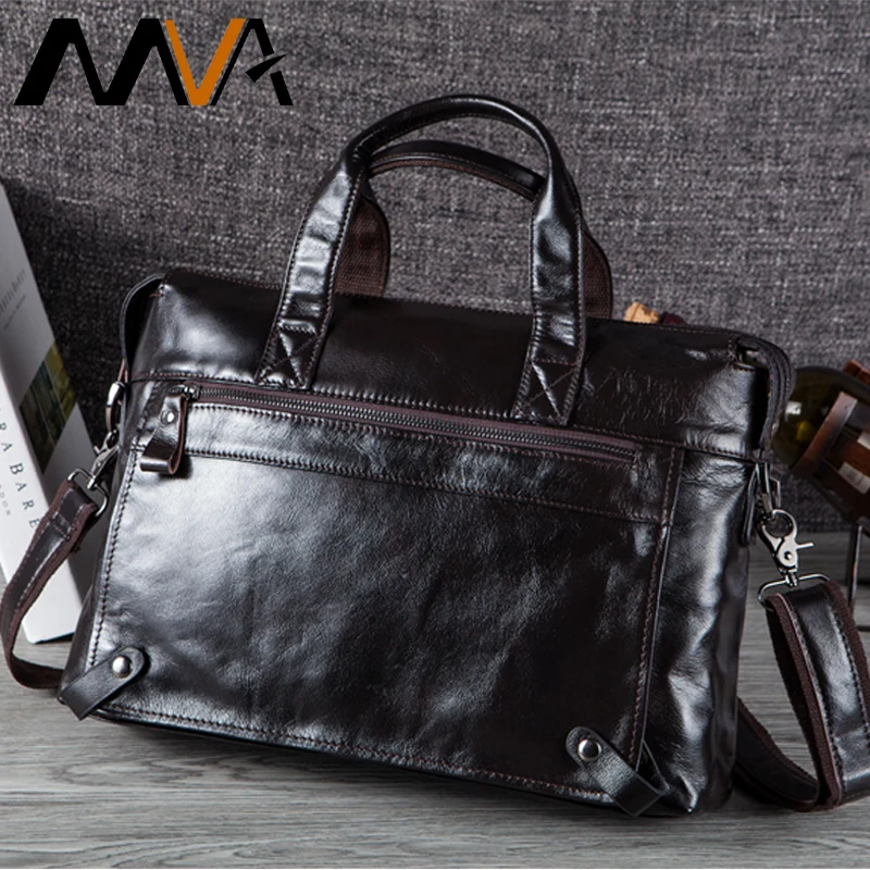 MVA Men Briefcases Genuine Leather Bags Male Briefcase Handbags Messenger Bag Men Leather Laptop Bag Business Briefcases Bags