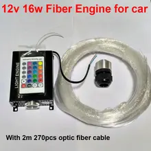 16 Вт RGBW двигатель 12 в 270 шт.* 0,75 мм* 2 м светодиодный волоконно-оптический светильник потолочный комплект светильник ing+ RF 24key пульт дистанционного управления для крыши автомобиля светильник звезды s x20pcs