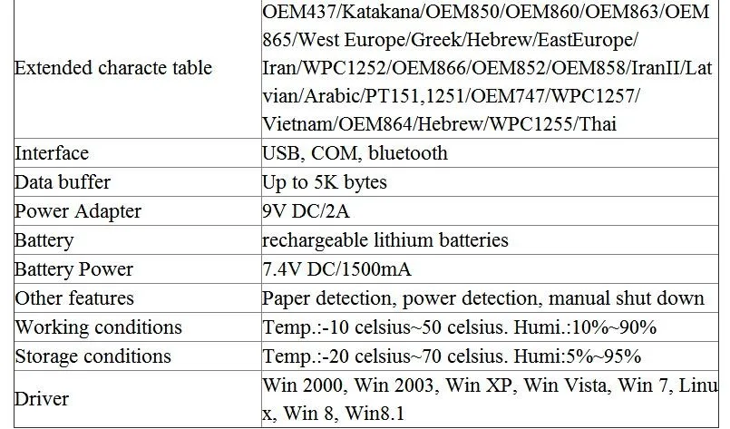 58 мм мини беспроводной Bluetooth Android портативный мобильный Термальный чековый принтер USB+ последовательный порт для Windows Android