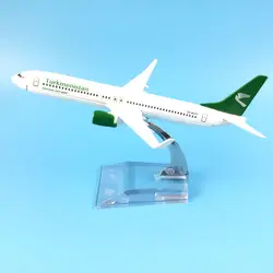 Воздушный пассажирский самолет Туркменистан 737-800 модель самолета Модель самолета Моделирование 16 см Сплав елочные игрушки подарки детям