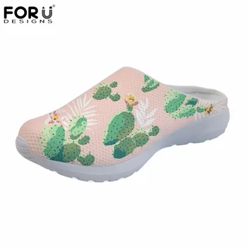 

FORUDESIGNS Women Sandals Fashion Cactus Flowers 3D Pattern Home Slippers Women Shoes Woman Women's Summer Sandalias Mujer 2018