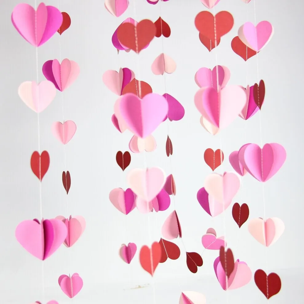 5 шт. 3d розовый/красное сердце гирлянды Baby Shower Декор-DIY Детские Мобильный-День рождения Аксессуары