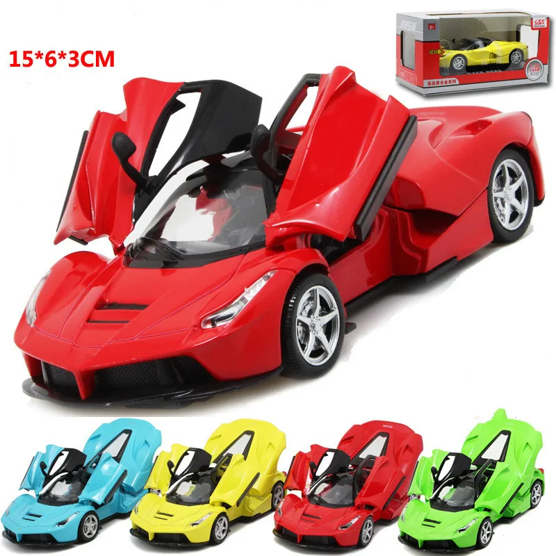 

For Ferrari Super Racing Alloy Car Model Pull Back Music Light Open Door Simulation for Rafa Sport Car Toy Model Collection Gift