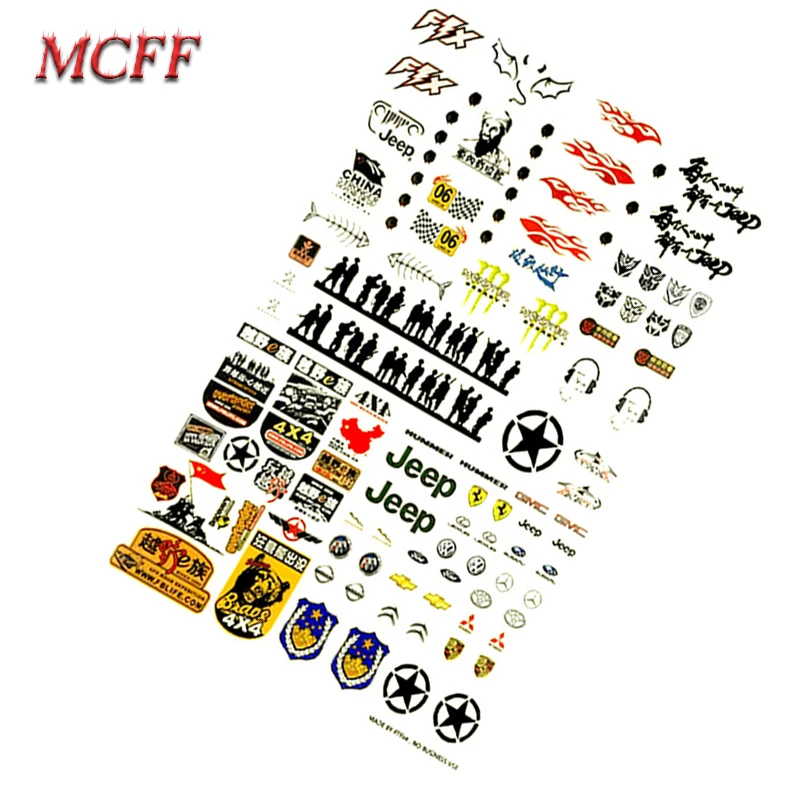

Sticker Car Shell 25*17 Simulated Paster Personality Decorative Applique for RC 1/10 Model Car Climbing Buggy Big FeetS123