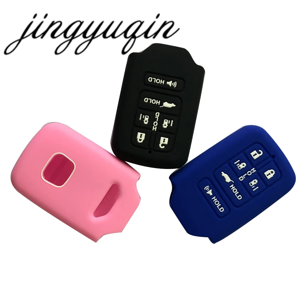 

jingyuqin 30pcs/lot Silicone 6/7 Buttons Car Keyless Cover for Honda Odyssey/Civic /Accord Pilot Smart Key Fob Case