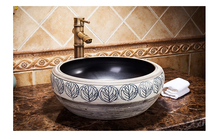 China Handmade Lavabo Washbasin bathroom sink bowl countertop Ceramic wash basin bathroom sink (1)