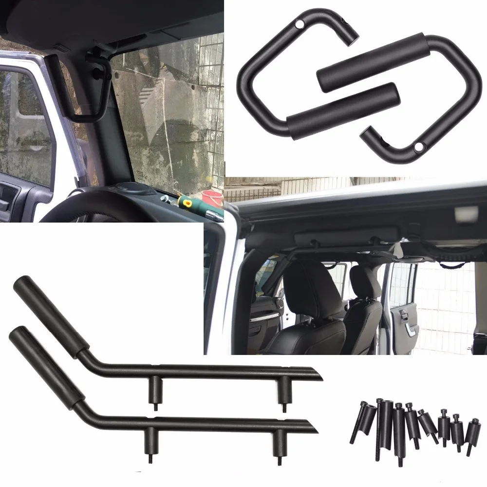 

4X Hard Mount Solid Steel Grip Handle Grab Bar Grab Handle for Jeep Wrangler JK Sahara Sport Rubicon X & Unlimited 2007-2017