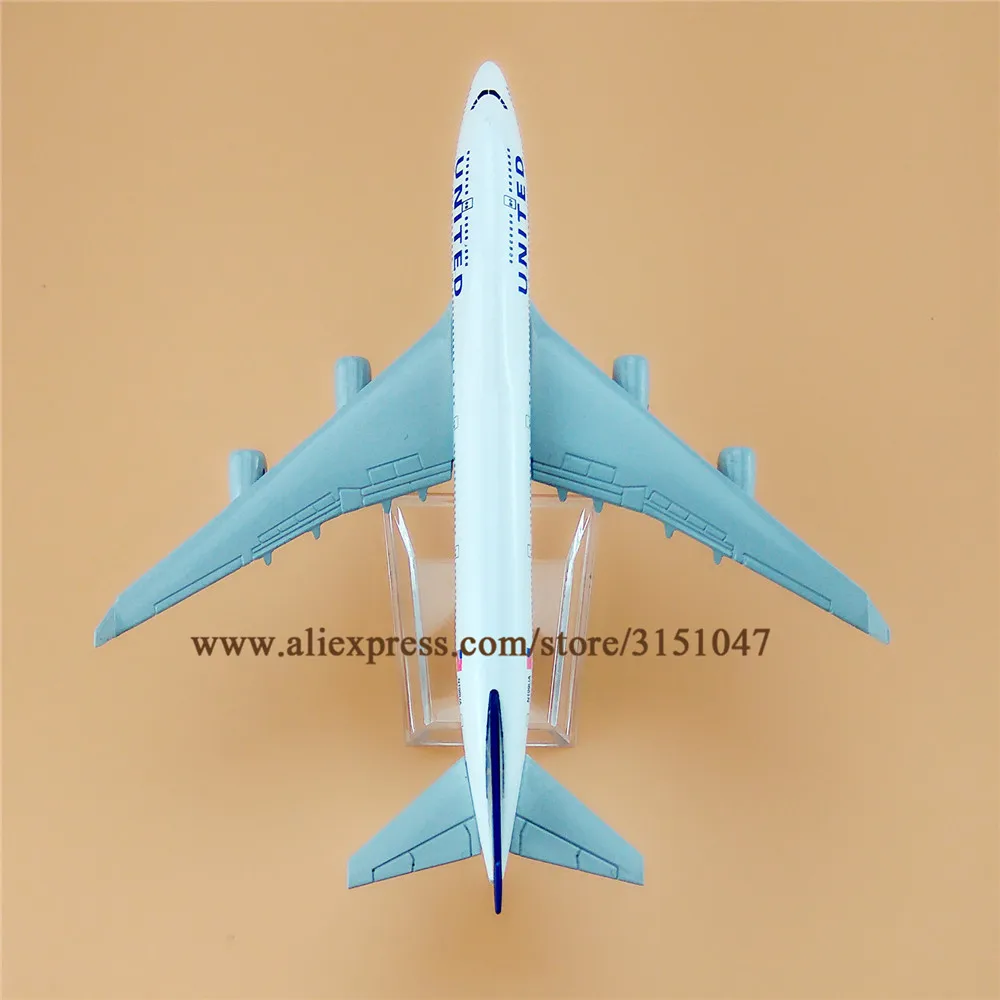 Сплав металла воздушный United B747 Airlines модель самолета United Boeing 747 Airways самолета Модель стенд самолетов Детские Подарки 16 см