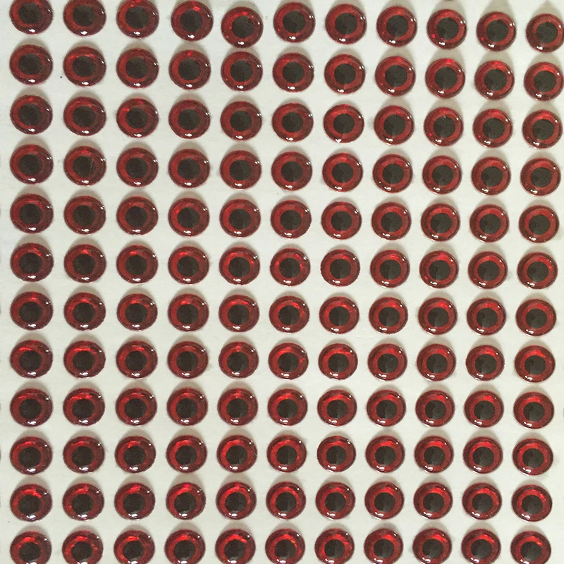 XIDIAOYU 300pcs fishing lure eye 3D simulation fly fishing crank bait artificial fisheye silver/ red 3mm / 5mm / 6mm 2