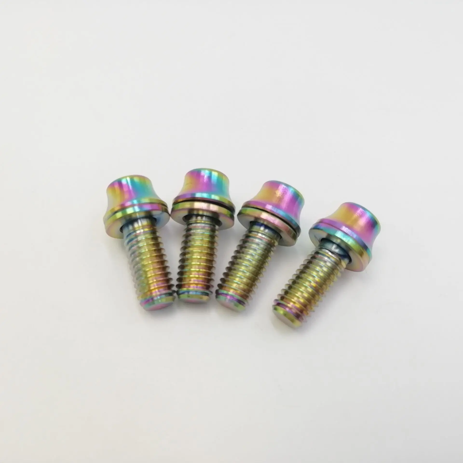 Rainbow 4 шт. m5x12мм титановый конусный держатель для бутылки для велосипеда, аксессуары для велоспорта, флягодержатель для воды, болты с шайбами - Цвет: Rainbow