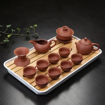 

Chinese traditional Purple sand tea set ceramic kung fu tea set teacup teapot complete tea set simple gift custom