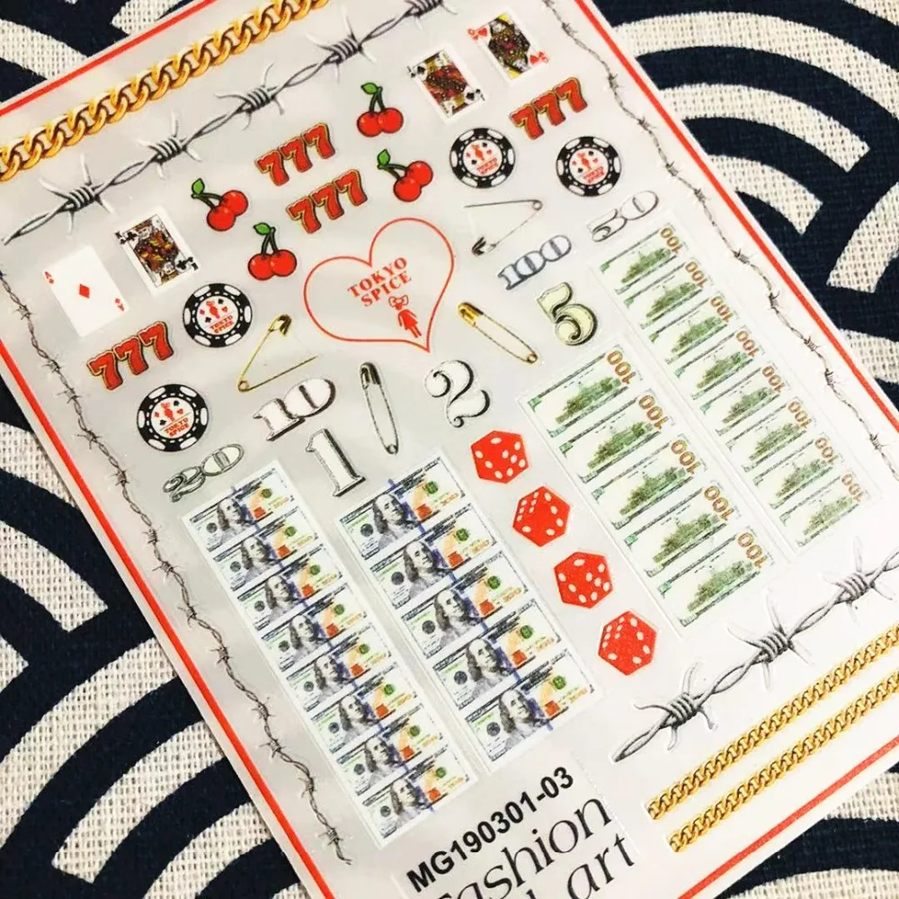 WG190301 3 Новинка USD Япония дизайн крест стикеры 3d на ногти nail art Наклейка шаблон