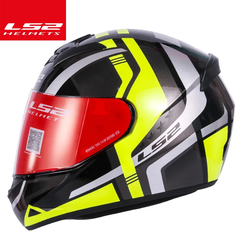 LS2 FF352 Полнолицевой мотоциклетный шлем городской мото rbike гоночные шлемы скутер шлем casco moto capacete шлемы - Цвет: Black yellow track