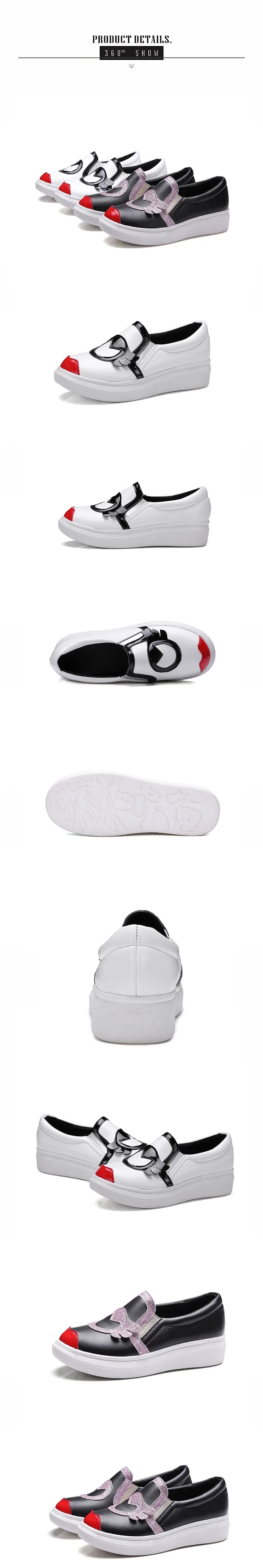 2018 Spring New Ladies High Heel Wedges Peas Shoes Fashion Casual Footwear For Women Online White Black7