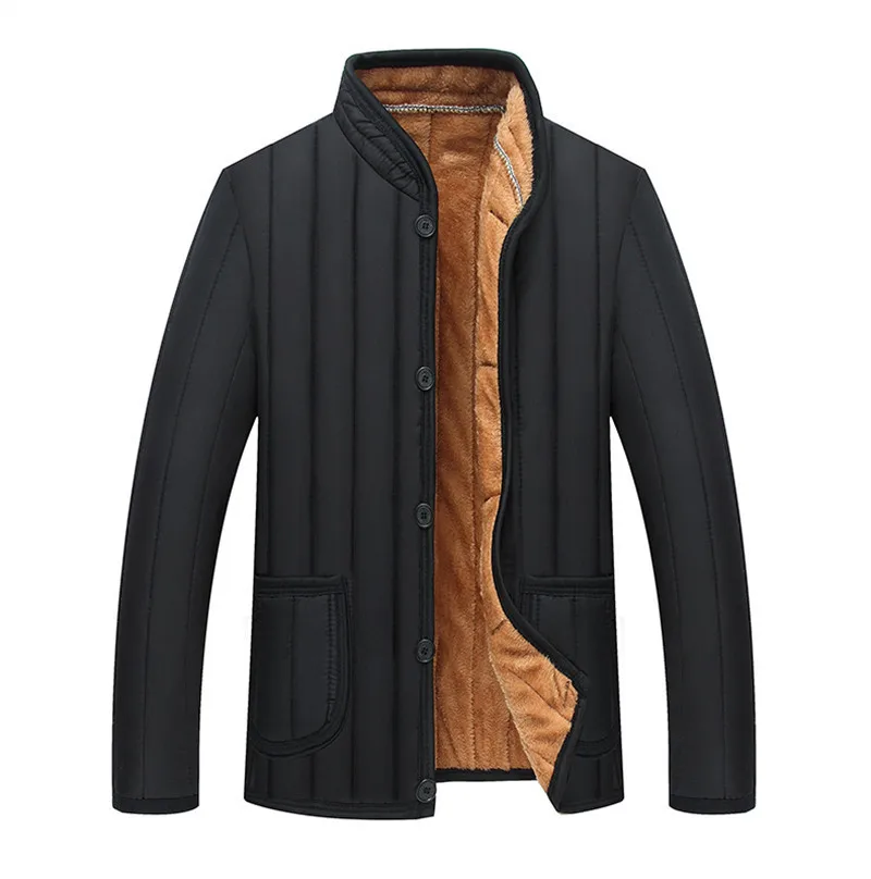 Размер XL-3XL 4XL мужская зимняя куртка мужская куртка зимняя теплая хлопковая Парка мужская одежда брендовая Толстая зимняя куртка s - Цвет: Black