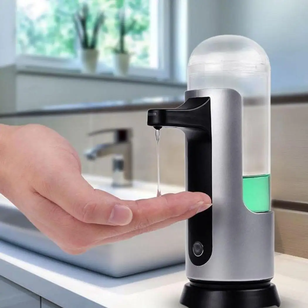 

Automatic Motion Liquid Soap Dispenser Touchless Cylinder Shampoo Box for 300ML Kitchen Silver Home Bathroom