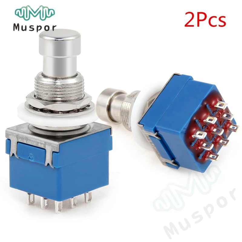 9 pin 3PDT Electric Guitar Effects Pedal Box Stomp Foot Metal Switch