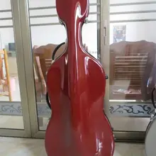 Высокое качество Красный стекловолокно футляр для виолончели/сыворотки, плечевые ремни 4/4