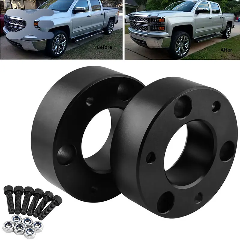 

6061-T6 aluminum alloy Front Shock Absorber Pad Kit 2.5" Front Leveling Lift Kit Black