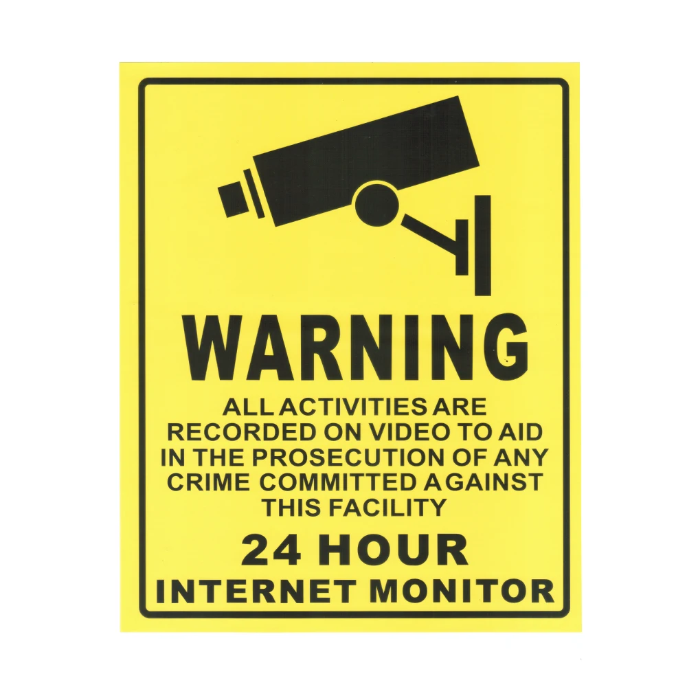 Warning 24 Hour CCTV A5 Sticker Plastic Or Metal A5 Sign Camera Security 