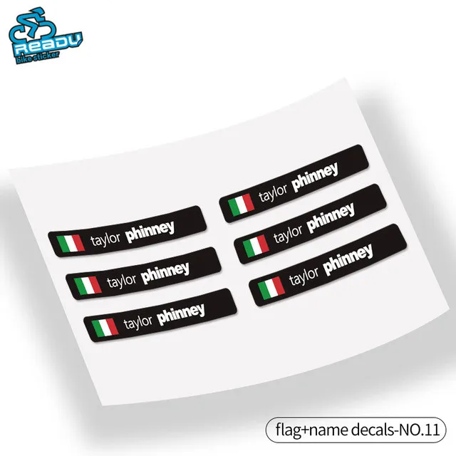 

11mm Custom unique name national flag stickers helmets Logo Flags Personal Name Decals Custom rider ID Stickers Bikes STYLE 11