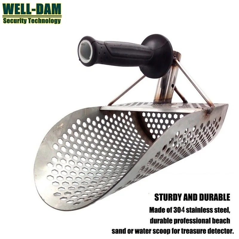 Hand held type metal detecting tools sand scoop stainless beach sand