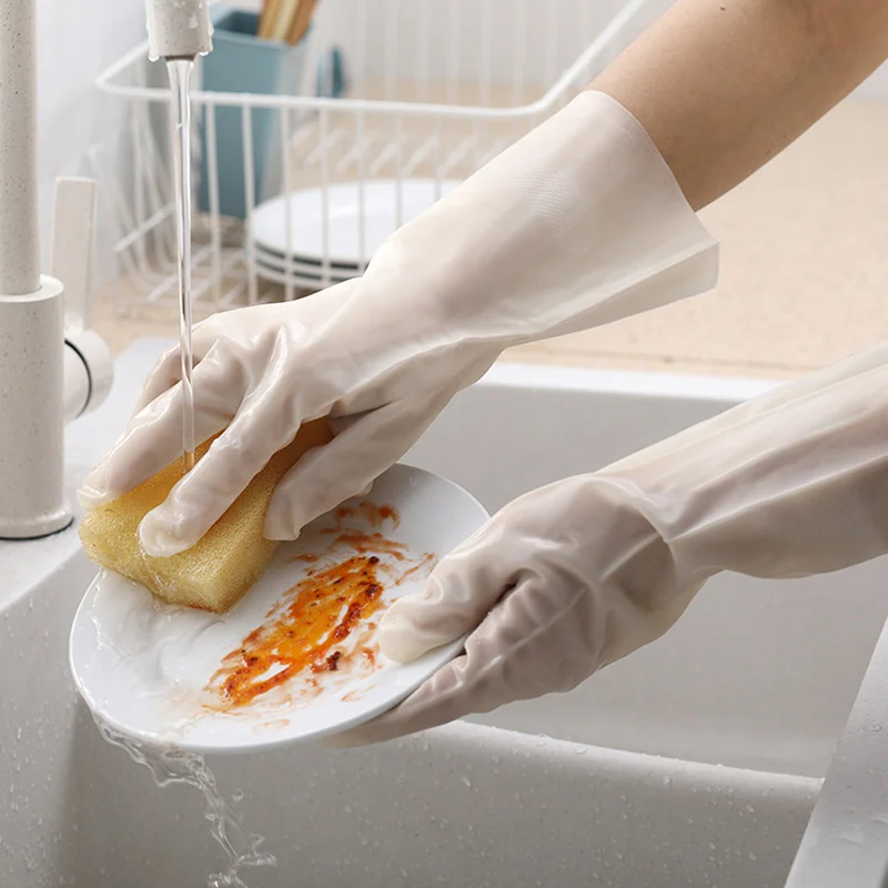 Нитриловые перчатки для мытья посуды для женщин водонепроницаемые резиновые тонкие прочные стиральные перчатки для мытья одежды кухонные аксессуары