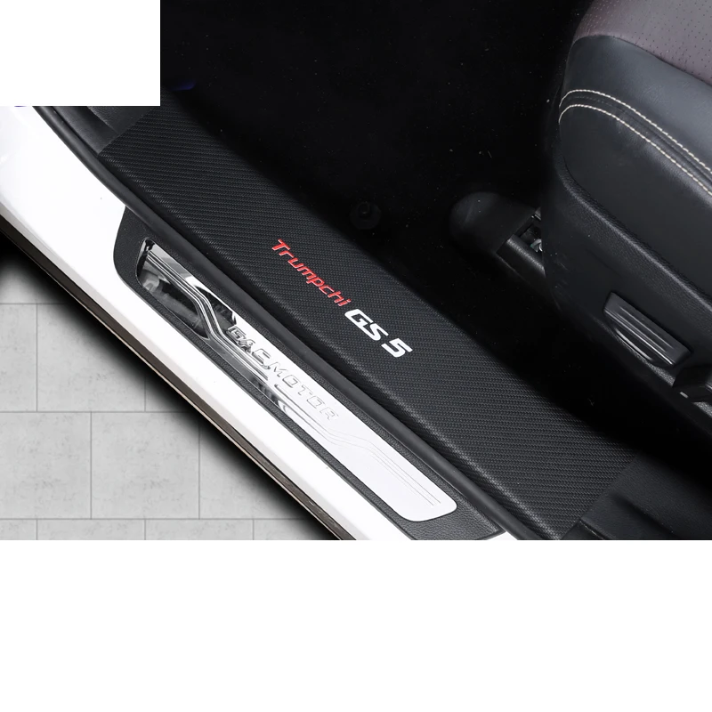 

Lsrtw2017 Carbon Fiber Leather Car Trunk Rear Guard Threshold Anti-scratch Sticker for Trumpchi Gs5 2012-2020 2013 2014 2015