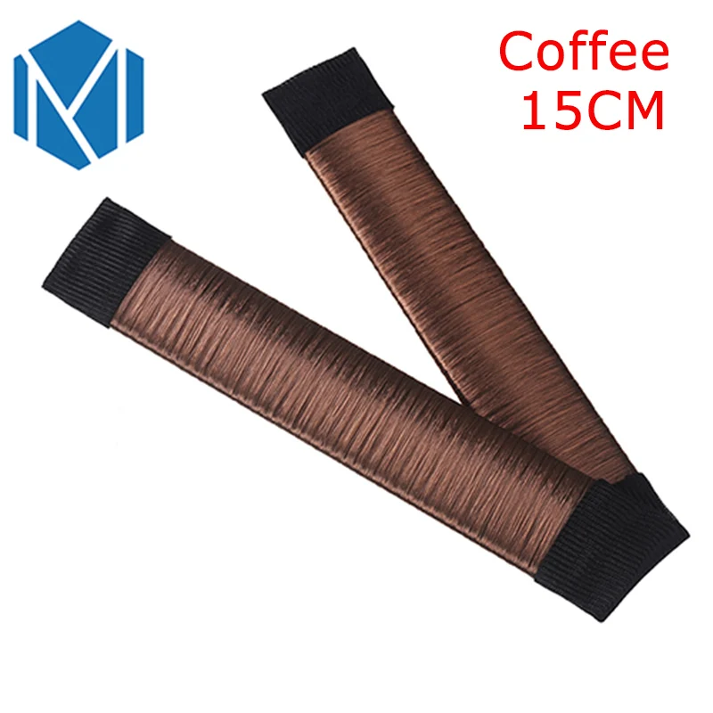 15cm coffee Синтетический парик, Пончик, повязка на голову, женские аксессуары для волос, для девушек, волшебная булочка для волос, бутон, лента для волос, французское блюдо, твист, инструмент для стрижки, сделай сам - Цвет: 15cm coffee