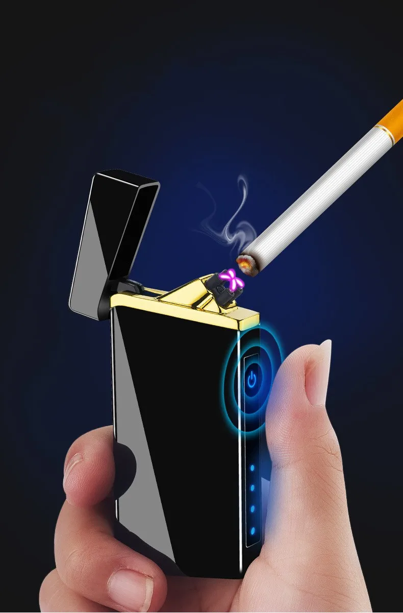 Новинка Touch Dual для Плазменно-дуговой зажигалки электронная зарядка через usb Сигарета зажигалки для сигар металлический перезаряжаемый