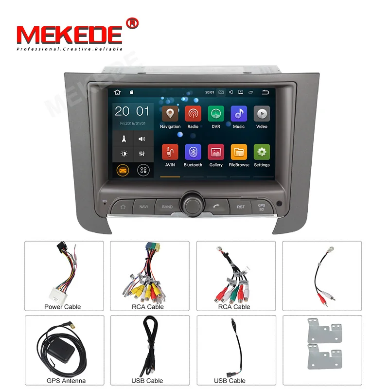 Cheap 7" 2 Din Android 9.0 Car Radio For SsangYong REXTON 2014 Deckless Car Audio Multimedia Car Stereo DVD Mirror link 1024*600 1