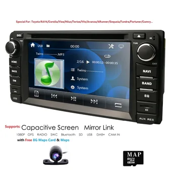 

2din 6.2inch 800*480 Car DVD player GPS+BT+Radio+Touch Screen+car pc+aduio+Stereo+Video For Toyota Hilux VIOS Camry Corolla Rav4