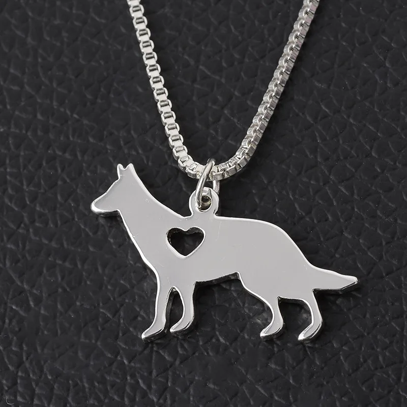 sterling silver german shepherd necklace