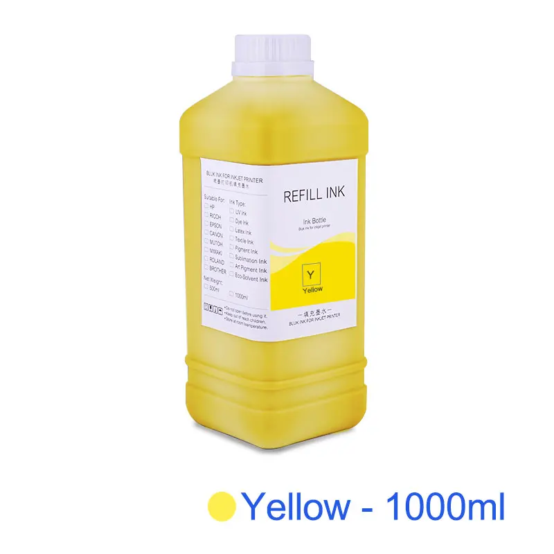 1000ml/Bottle For HP 70 72 Pigment Ink For HP T610 T620 T770 T790 T795 T1100 T1120 T1200 T1300 T2300 Z2100 Z3100 Z3200 Z5400 - Цвет: 1 PCS - Yellow