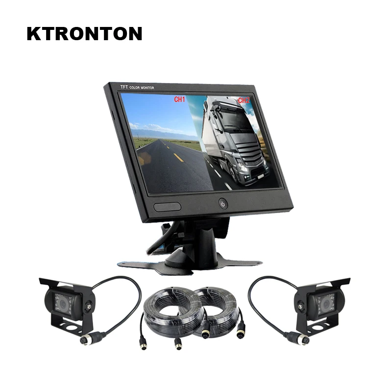Dual Split Screen Car Rear View Monitor + Backup Camera