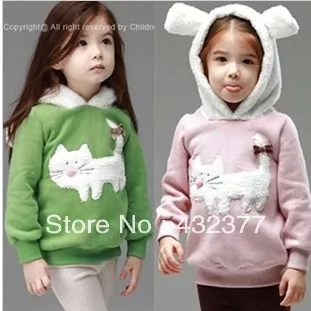 clearance Autumn and winter children fashion cute rabbit pattern sweater kids outerwear coats girls clothing