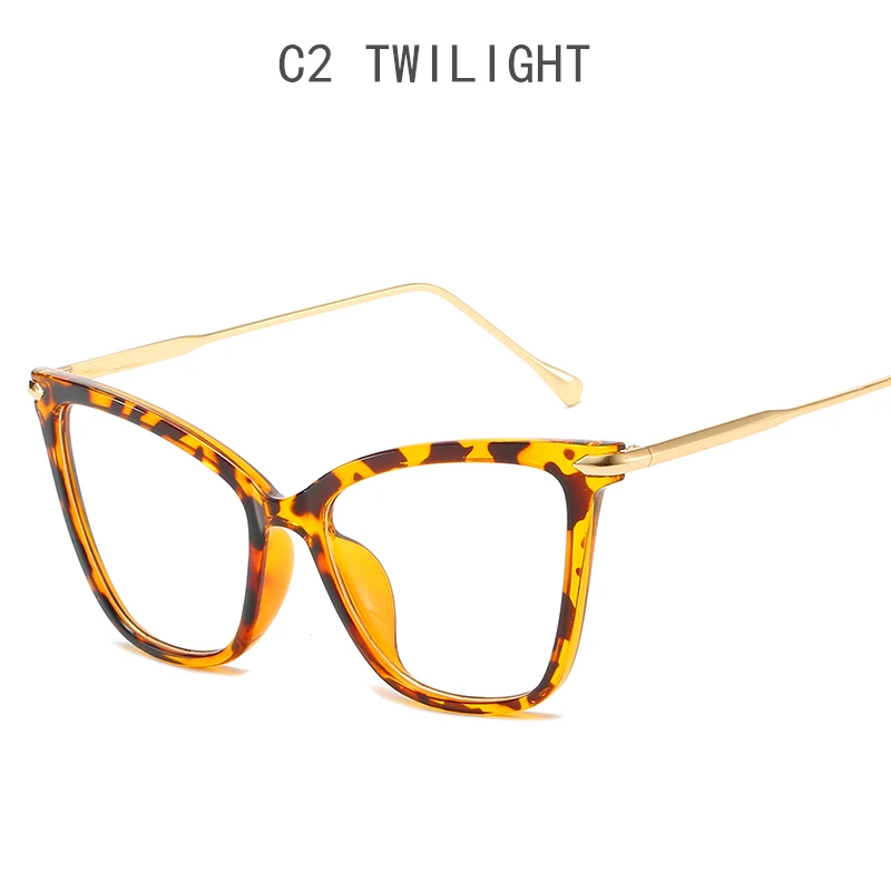 Ретро Новые Женские оправы для очков классические брендовые дизайнерские Роскошные металлические оправы женские очки кошачий глаз Модный очки винтажные - Цвет оправы: C2 Twilight