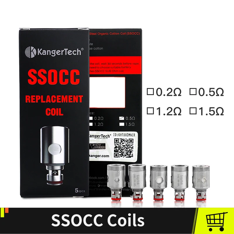 Kangertech SSOCC Coils Fit Kanger Toptank Subtank Topbox mini Subox mini c Vape Tanks Sub ohm 0.5ohm 1.5ohm Coils 5 pcs/lot
